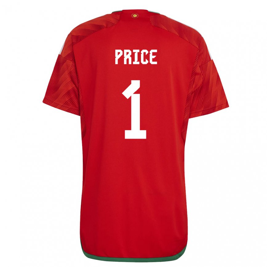 Hombre Camiseta Gales Jo Price #1 Rojo 1ª Equipación 22-24