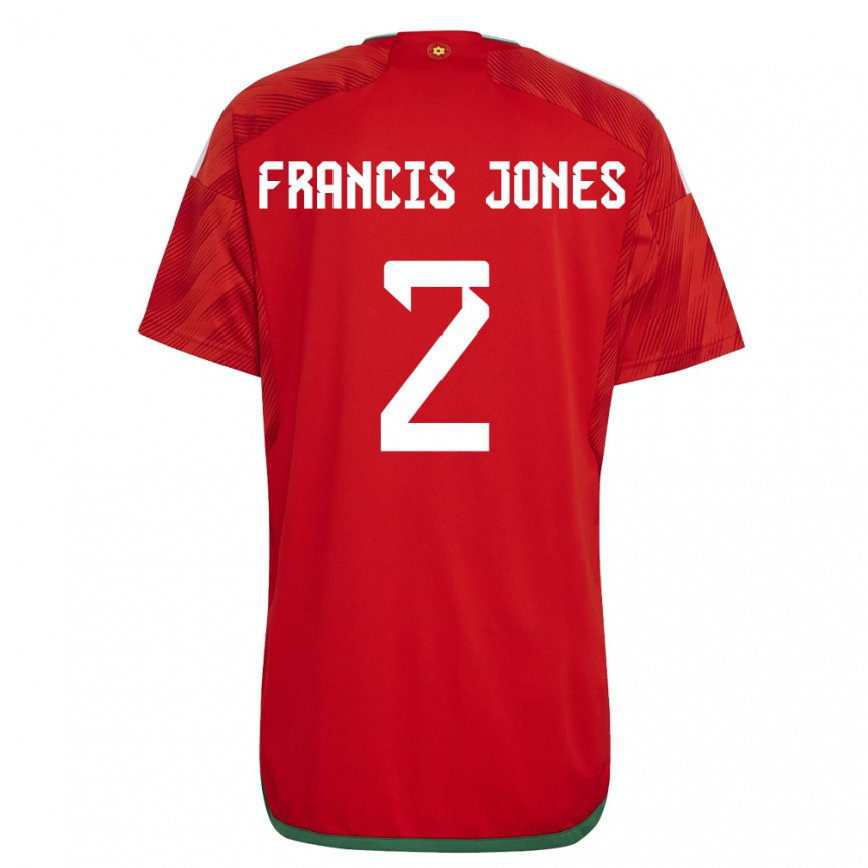 Hombre Camiseta Gales Maria Francis Jones #2 Rojo 1ª Equipación 22-24