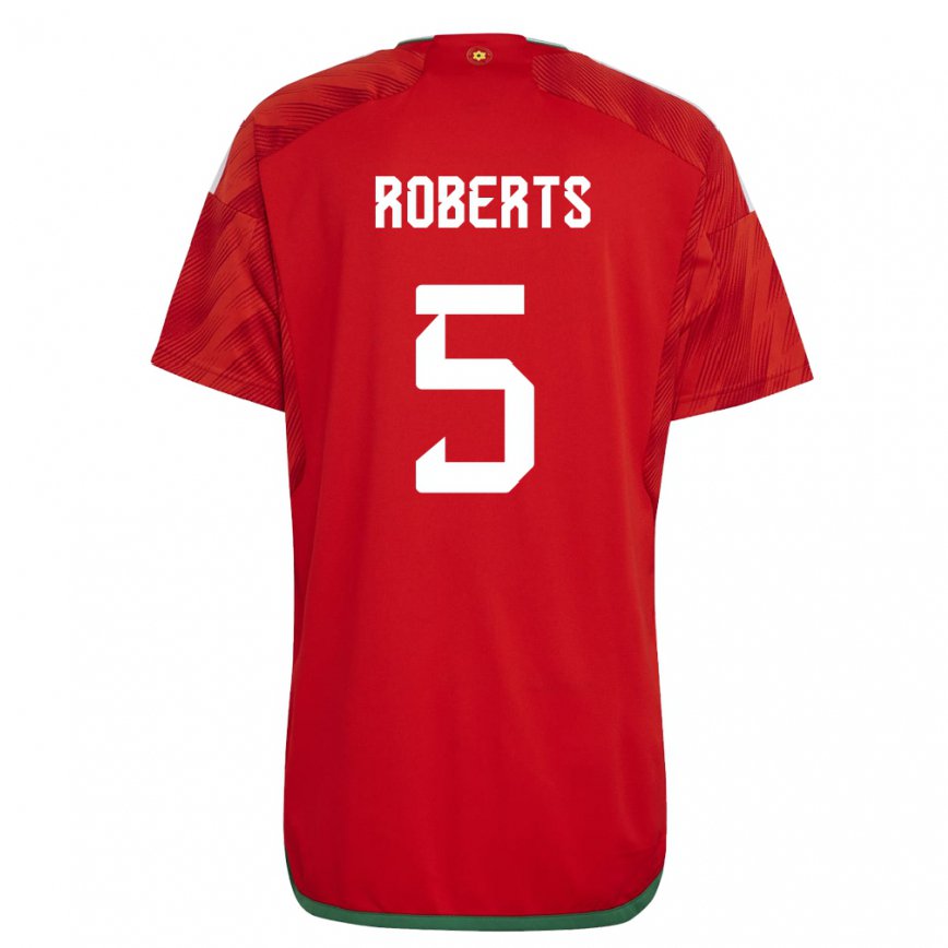 Hombre Camiseta Gales Rhiannon Roberts #5 Rojo 1ª Equipación 22-24