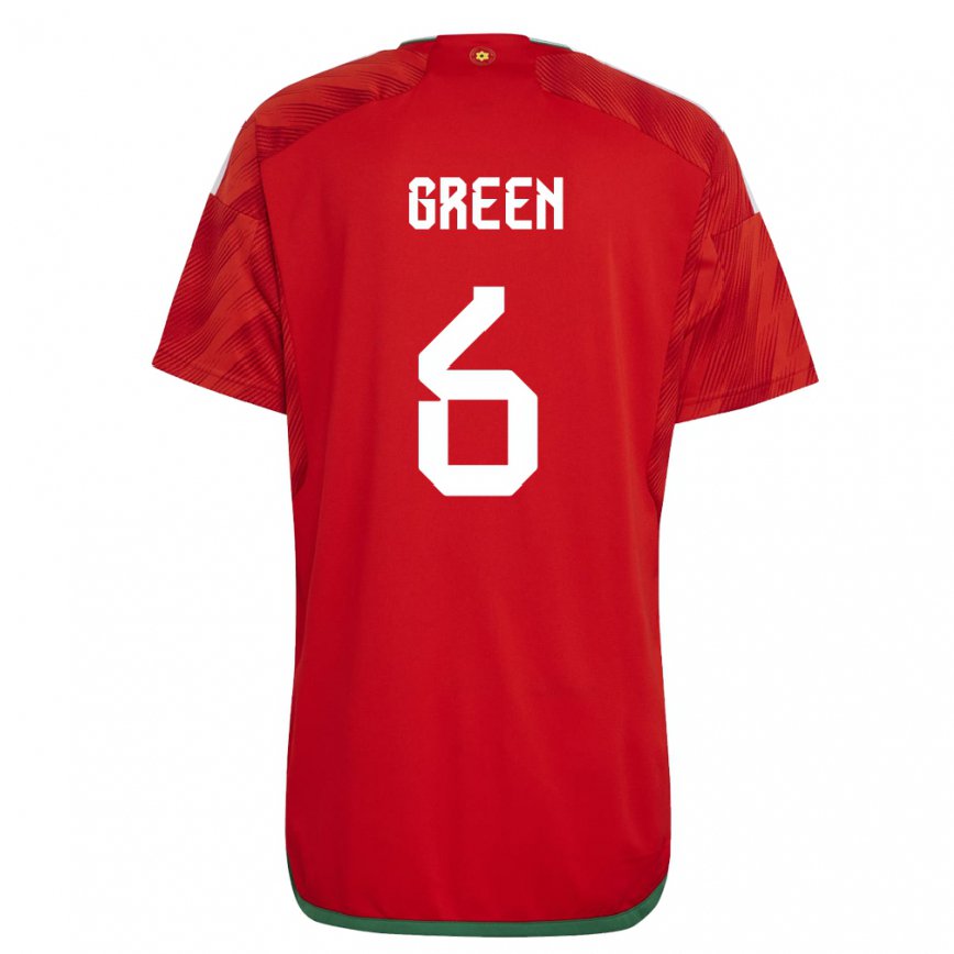 Hombre Camiseta Gales Josephine Green #6 Rojo 1ª Equipación 22-24