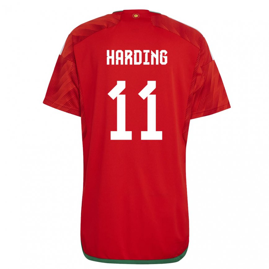 Hombre Camiseta Gales Natasha Harding #11 Rojo 1ª Equipación 22-24