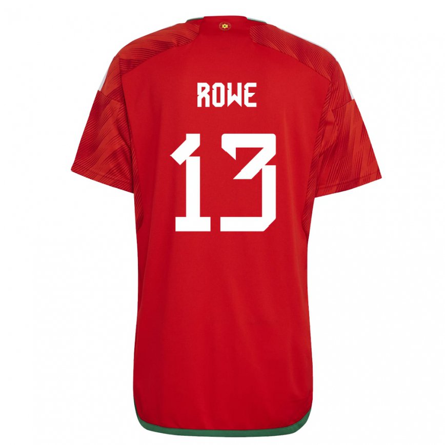 Hombre Camiseta Gales Rachel Rowe #13 Rojo 1ª Equipación 22-24