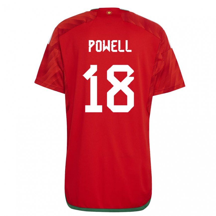 Hombre Camiseta Gales Ella Powell #18 Rojo 1ª Equipación 22-24