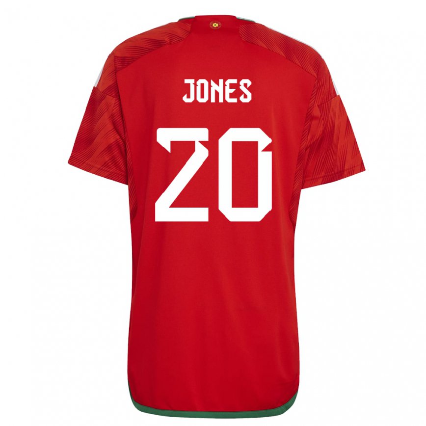 Hombre Camiseta Gales Carrie Jones #20 Rojo 1ª Equipación 22-24