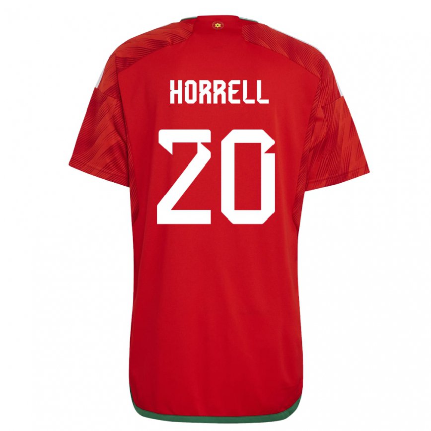 Hombre Camiseta Gales Grace Horrell #20 Rojo 1ª Equipación 22-24