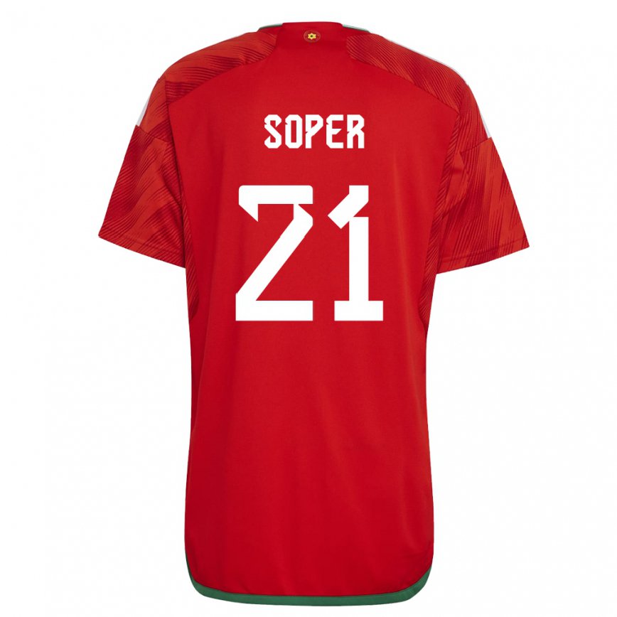 Hombre Camiseta Gales Poppy Soper #21 Rojo 1ª Equipación 22-24