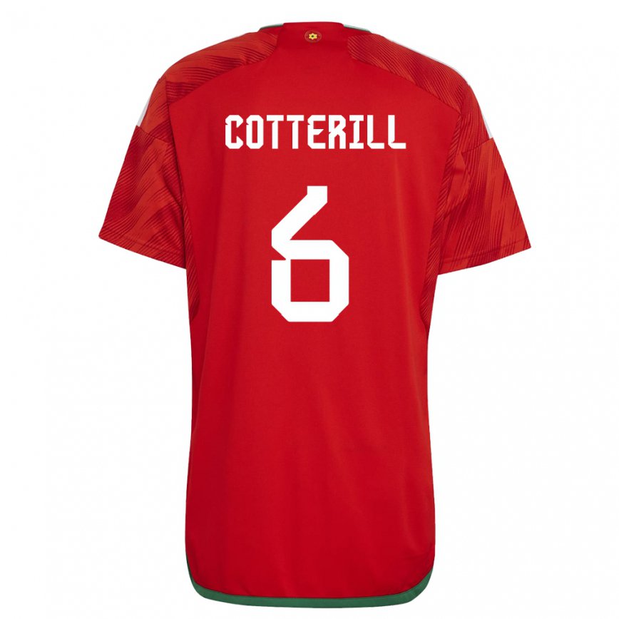 Hombre Camiseta Gales Joel Cotterill #6 Rojo 1ª Equipación 22-24