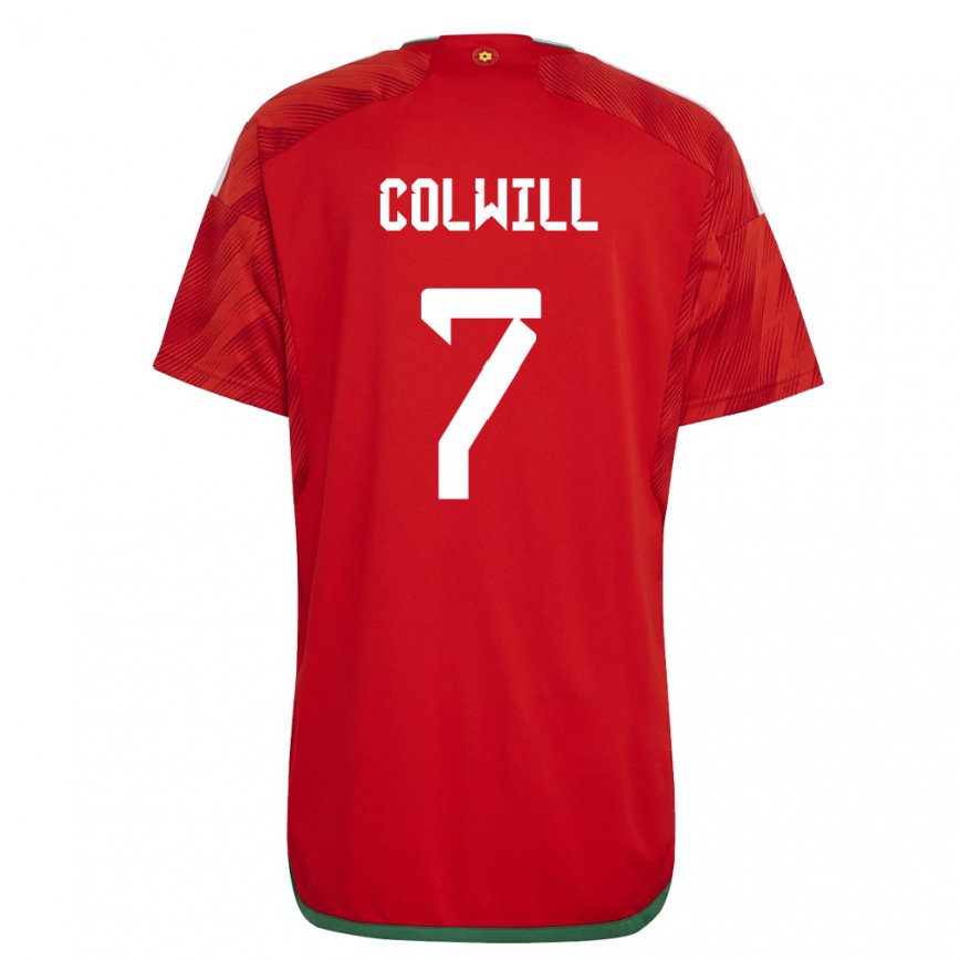 Hombre Camiseta Gales Joel Colwill #7 Rojo 1ª Equipación 22-24