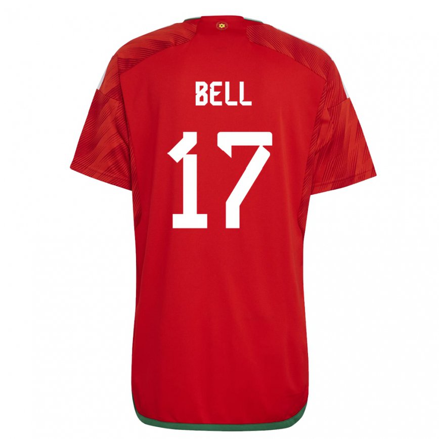 Hombre Camiseta Gales Zac Bell #17 Rojo 1ª Equipación 22-24