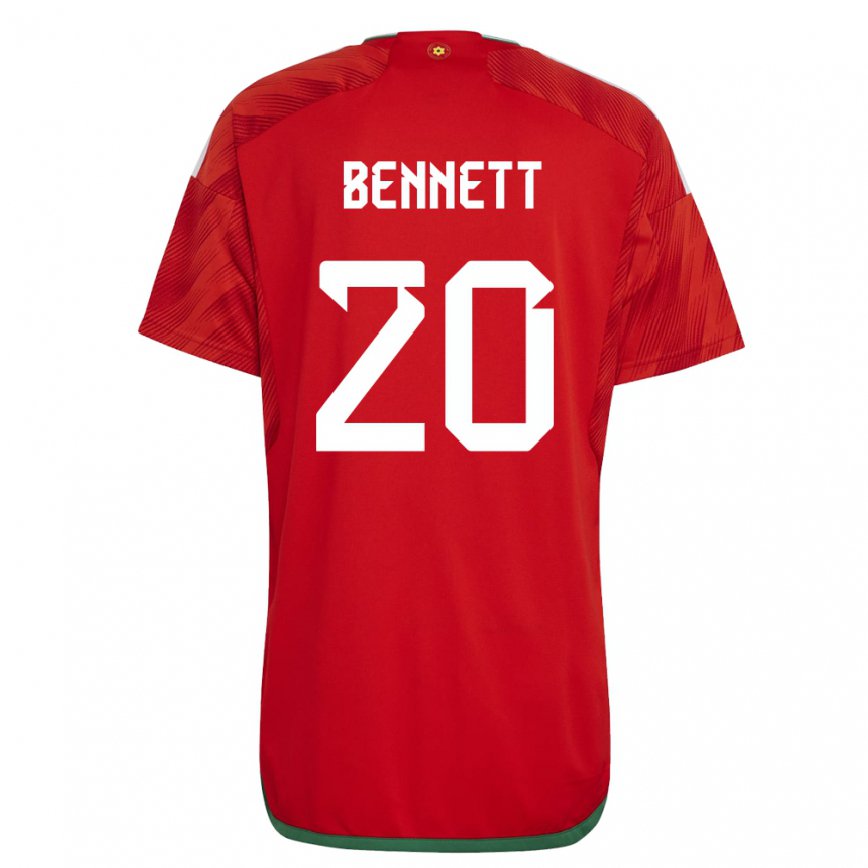 Hombre Camiseta Gales Aaron Bennett #20 Rojo 1ª Equipación 22-24