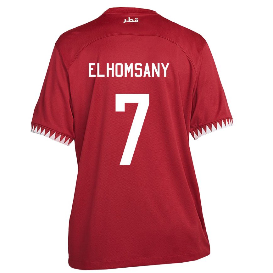 Hombre Camiseta Catar Yasmeen Elhomsany #7 Granate 1ª Equipación 22-24