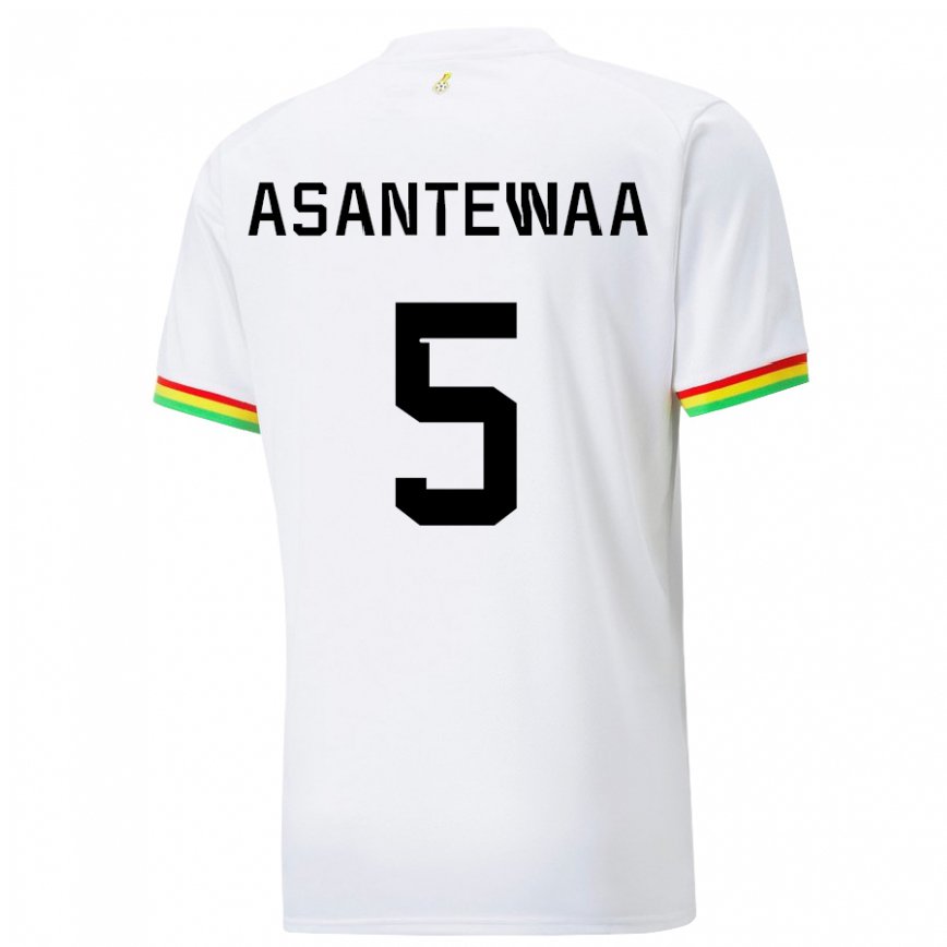 Hombre Camiseta Ghana Grace Asantewaa #5 Blanco 1ª Equipación 22-24