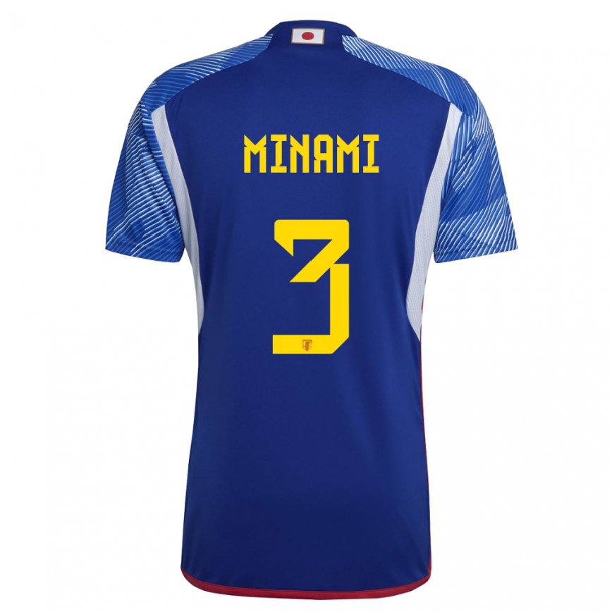 Hombre Camiseta Japón Moeka Minami #3 Azul Real 1ª Equipación 22-24