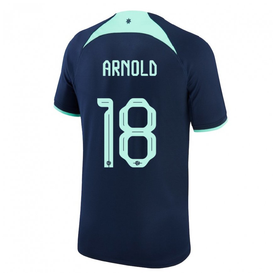 Hombre Camiseta Australia Mackenzie Arnold #18 Azul Oscuro 2ª Equipación 22-24
