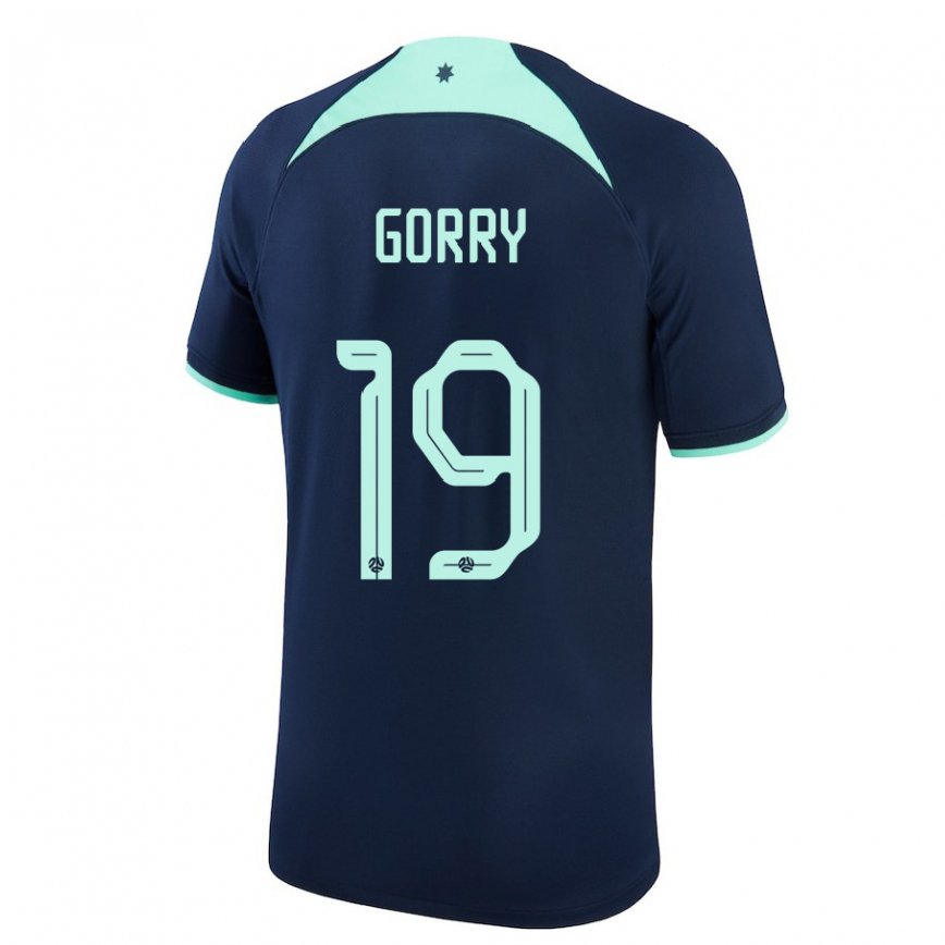 Hombre Camiseta Australia Katrina Gorry #19 Azul Oscuro 2ª Equipación 22-24