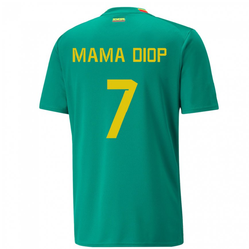 Hombre Camiseta Senegal Mama Diop #7 Verde 2ª Equipación 22-24