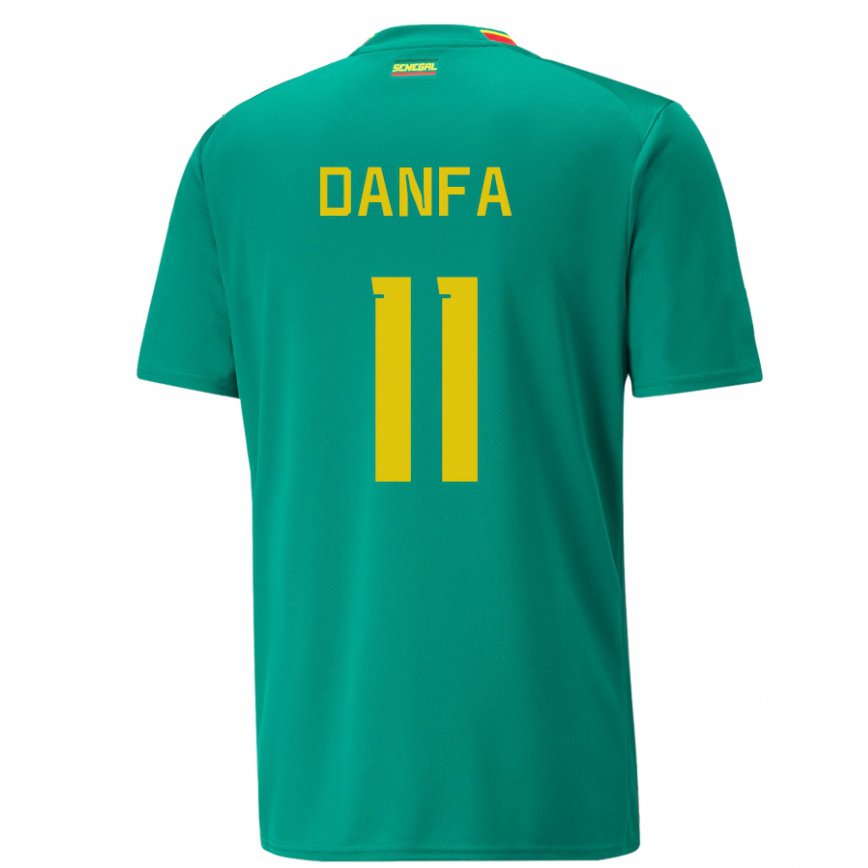 Hombre Camiseta Senegal Mamadou Danfa #11 Verde 2ª Equipación 22-24