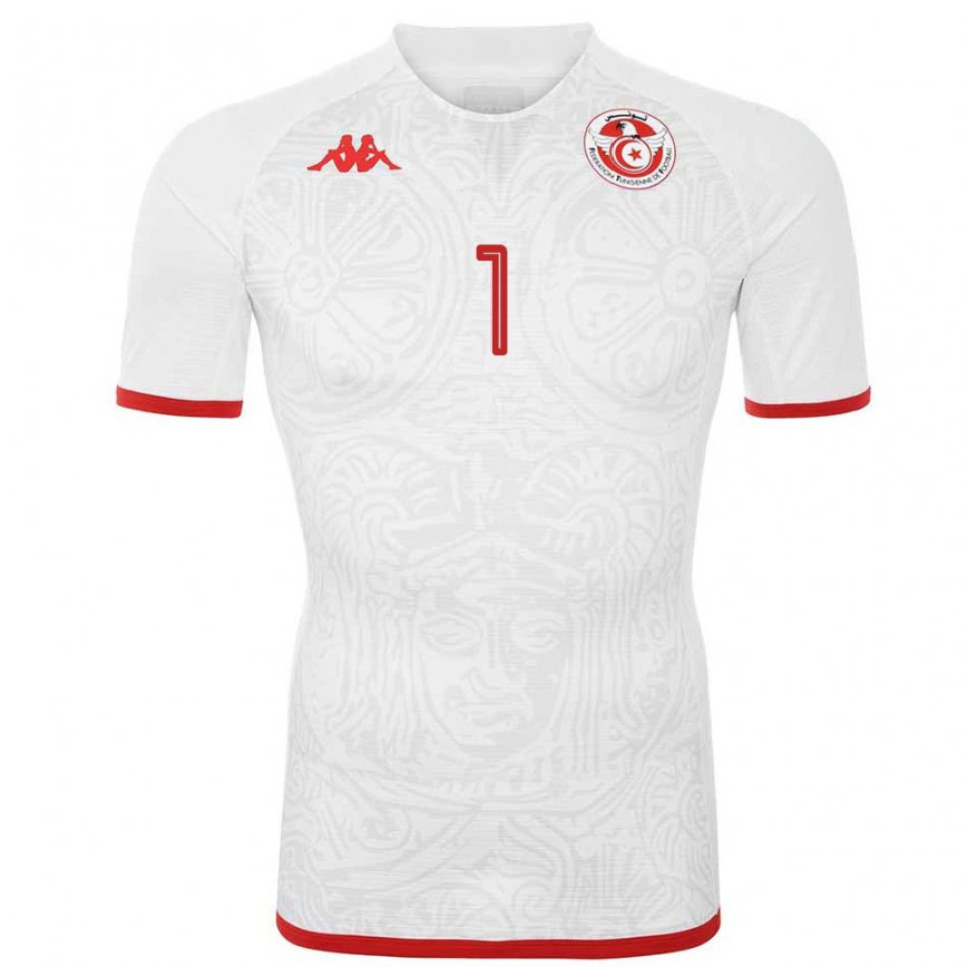 Hombre Camiseta Túnez Nesrine Zizi #1 Blanco 2ª Equipación 22-24