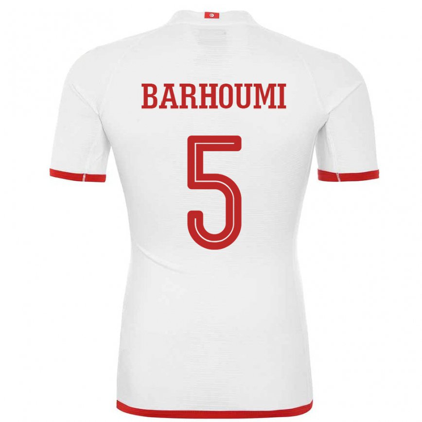 Hombre Camiseta Túnez Jasmina Barhoumi #5 Blanco 2ª Equipación 22-24