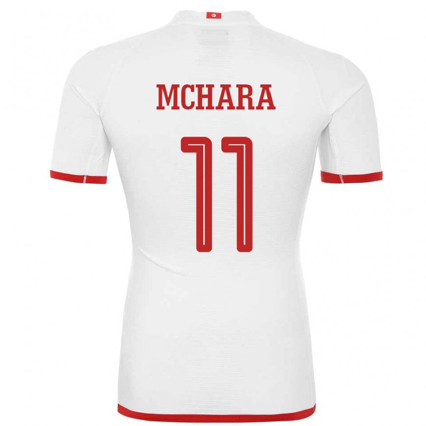 Hombre Camiseta Túnez Imen Mchara #11 Blanco 2ª Equipación 22-24