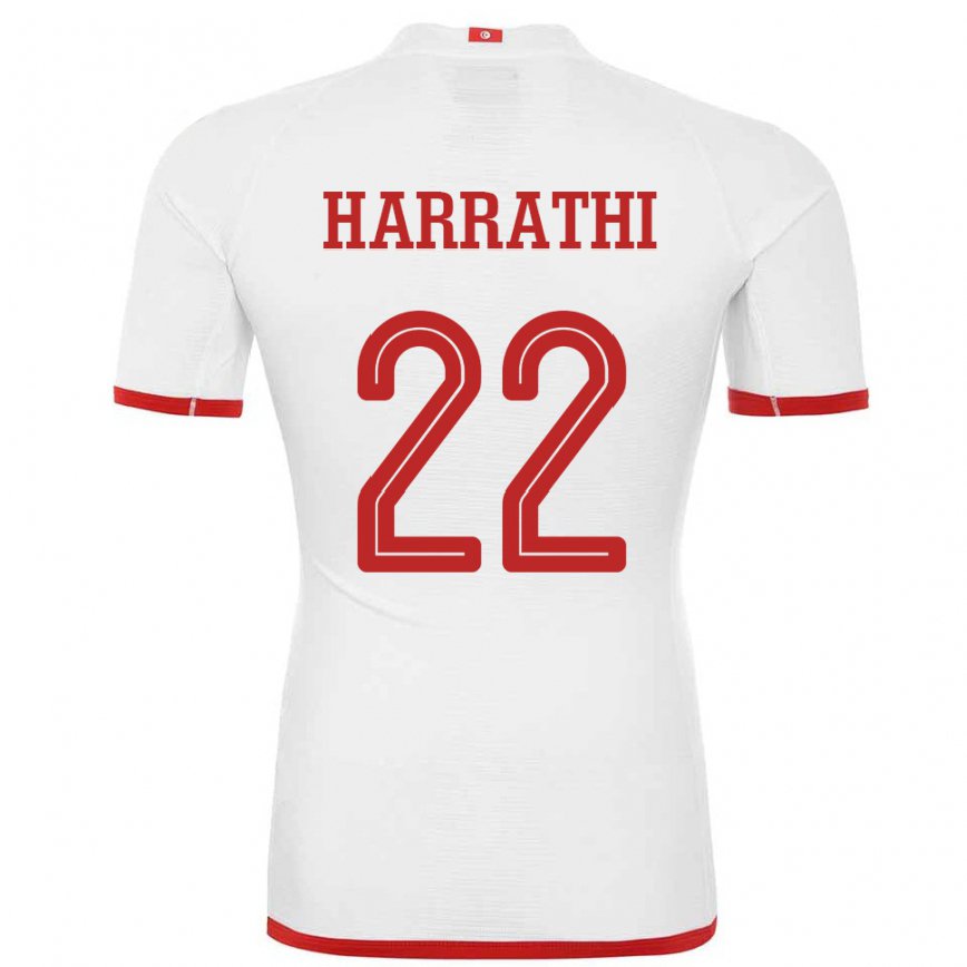 Hombre Camiseta Túnez Najla Harrathi #22 Blanco 2ª Equipación 22-24