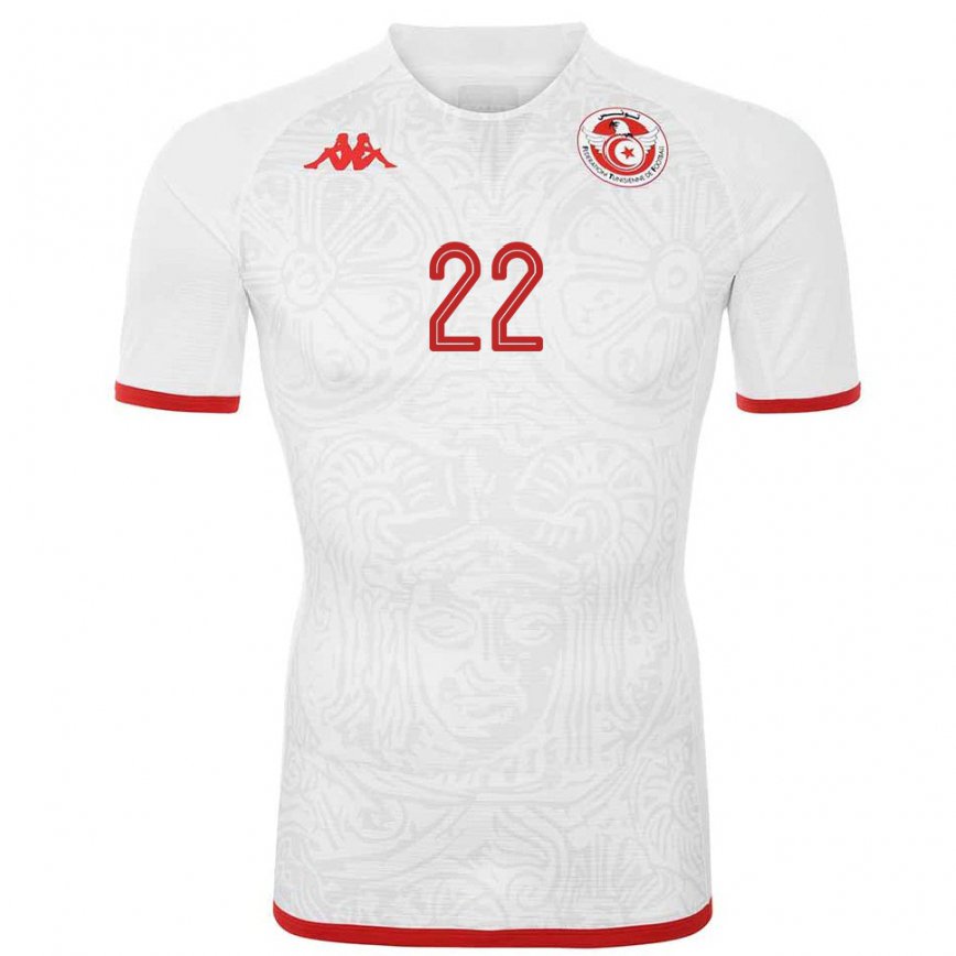 Hombre Camiseta Túnez Najla Harrathi #22 Blanco 2ª Equipación 22-24