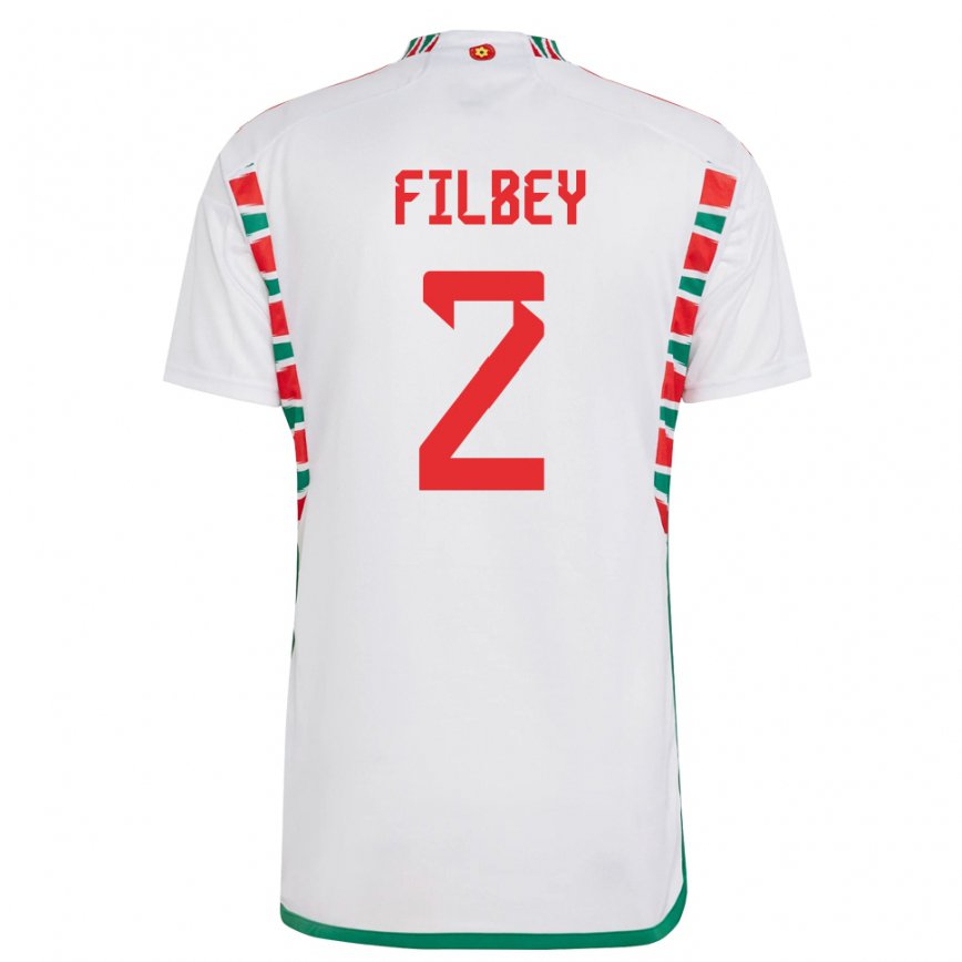 Hombre Camiseta Gales Anna Filbey #2 Blanco 2ª Equipación 22-24