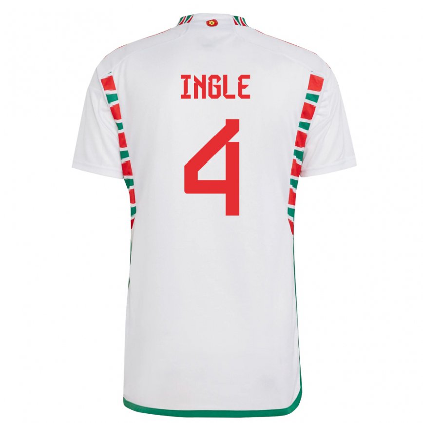 Hombre Camiseta Gales Sophie Ingle #4 Blanco 2ª Equipación 22-24