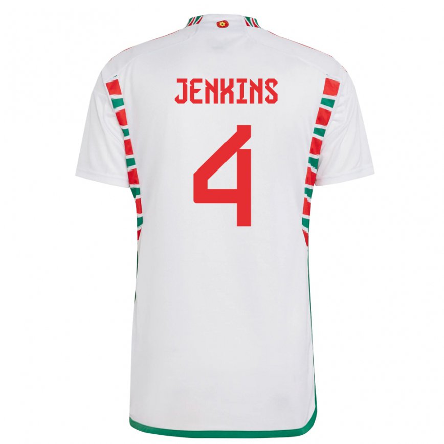 Hombre Camiseta Gales Shaunna Jenkins #4 Blanco 2ª Equipación 22-24