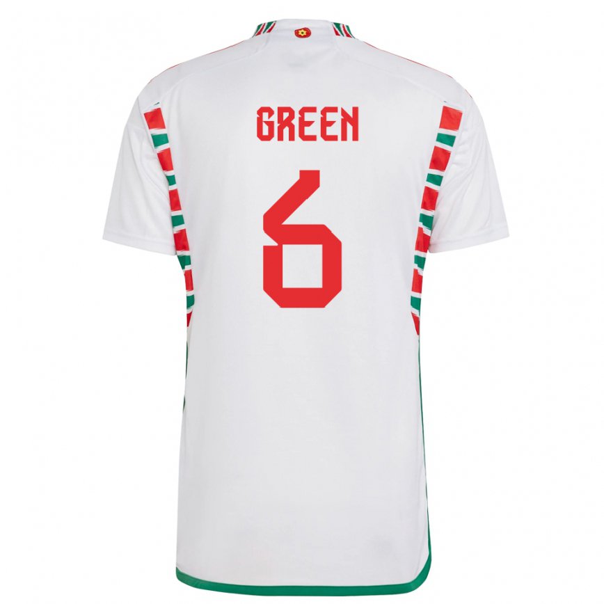 Hombre Camiseta Gales Josephine Green #6 Blanco 2ª Equipación 22-24