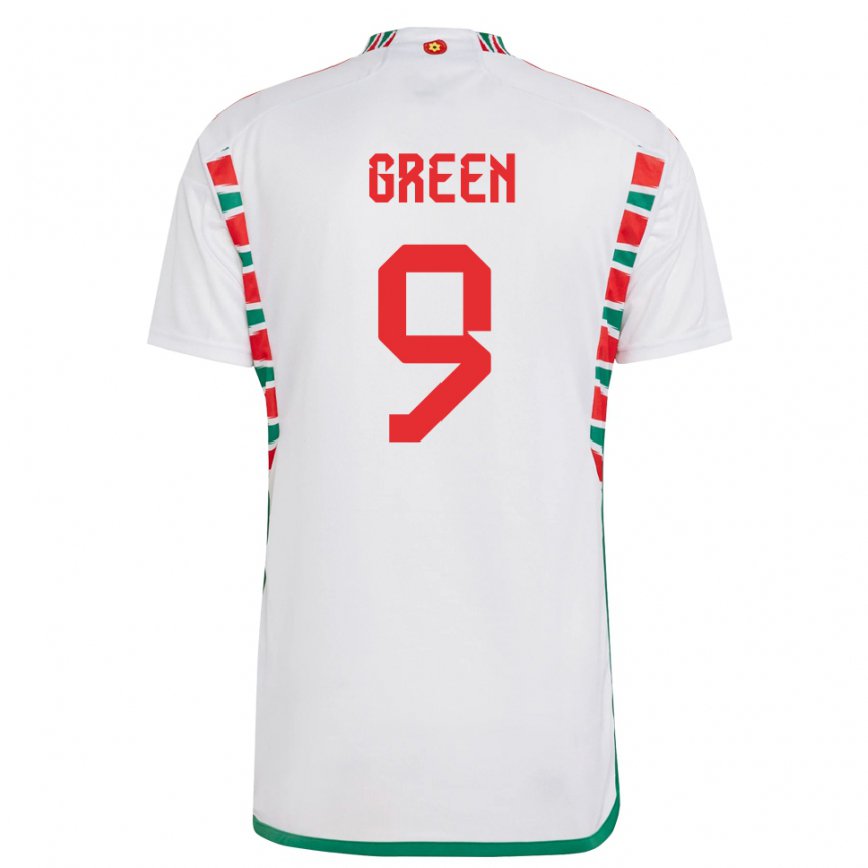 Hombre Camiseta Gales Kayleigh Green #9 Blanco 2ª Equipación 22-24