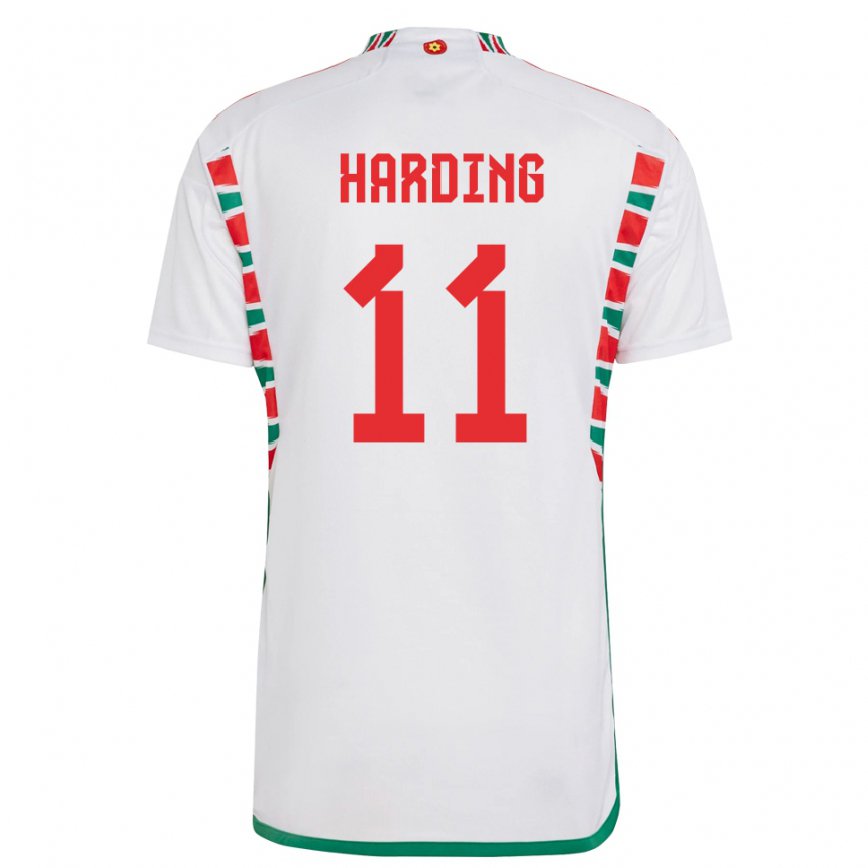 Hombre Camiseta Gales Natasha Harding #11 Blanco 2ª Equipación 22-24