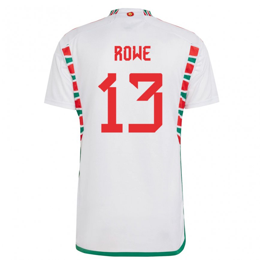 Hombre Camiseta Gales Rachel Rowe #13 Blanco 2ª Equipación 22-24