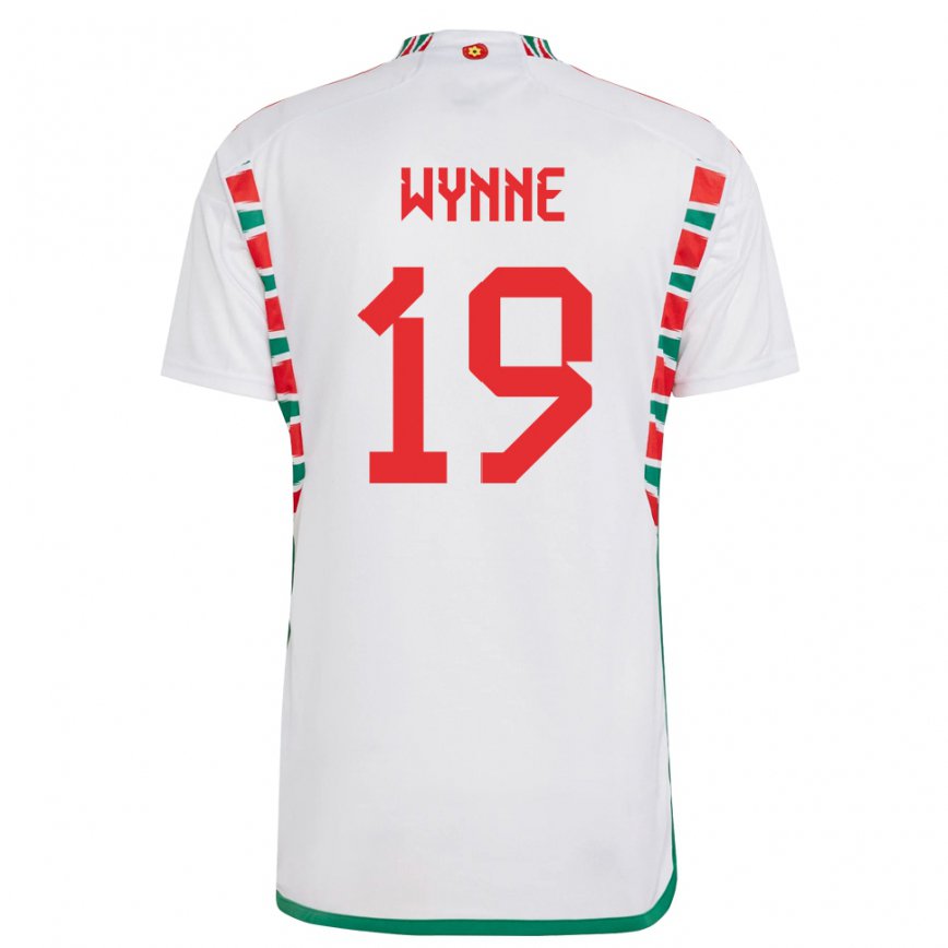 Hombre Camiseta Gales Megan Wynne #19 Blanco 2ª Equipación 22-24