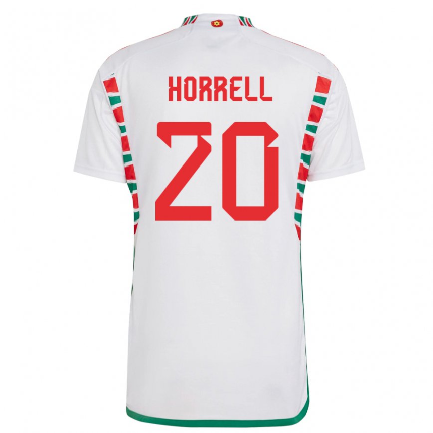 Hombre Camiseta Gales Grace Horrell #20 Blanco 2ª Equipación 22-24