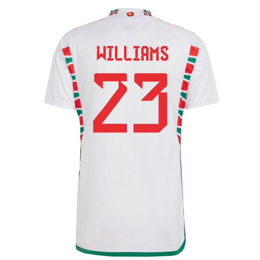 Hombre Camiseta Gales Chloe Williams #23 Blanco 2ª Equipación 22-24