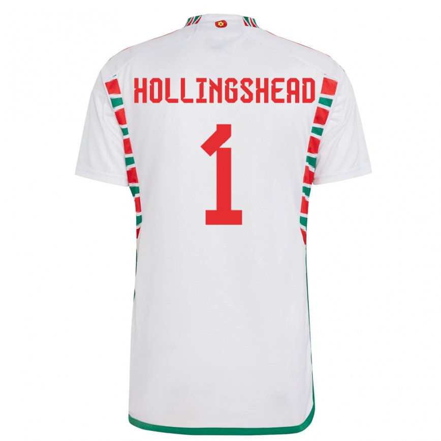 Hombre Camiseta Gales Ronnie Hollingshead #1 Blanco 2ª Equipación 22-24