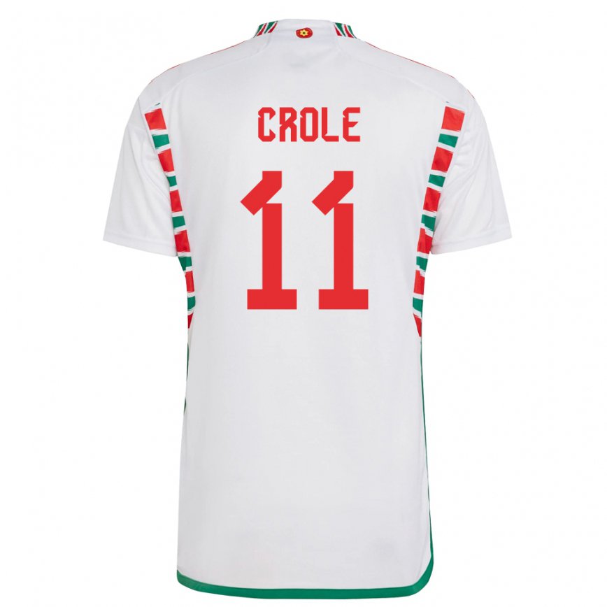 Hombre Camiseta Gales James Crole #11 Blanco 2ª Equipación 22-24