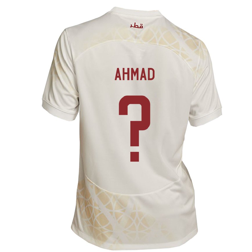 Hombre Camiseta Catar Homam Ahmad #0 Beis Dorado 2ª Equipación 22-24