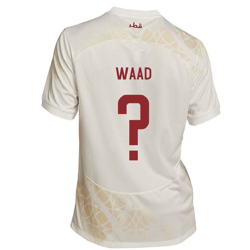 Hombre Camiseta Catar Mohammad Waad #0 Beis Dorado 2ª Equipación 22-24