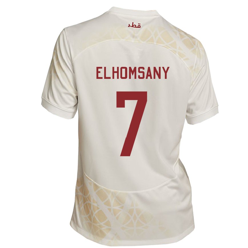 Hombre Camiseta Catar Yasmeen Elhomsany #7 Beis Dorado 2ª Equipación 22-24