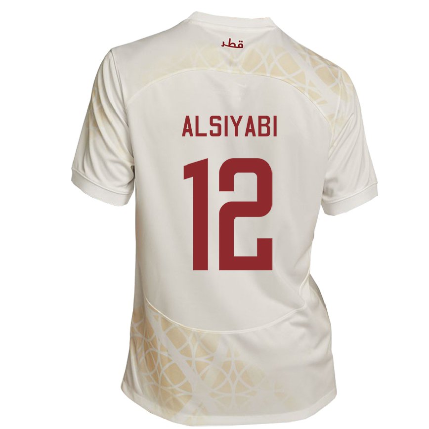 Hombre Camiseta Catar Shaima Alsiyabi #12 Beis Dorado 2ª Equipación 22-24