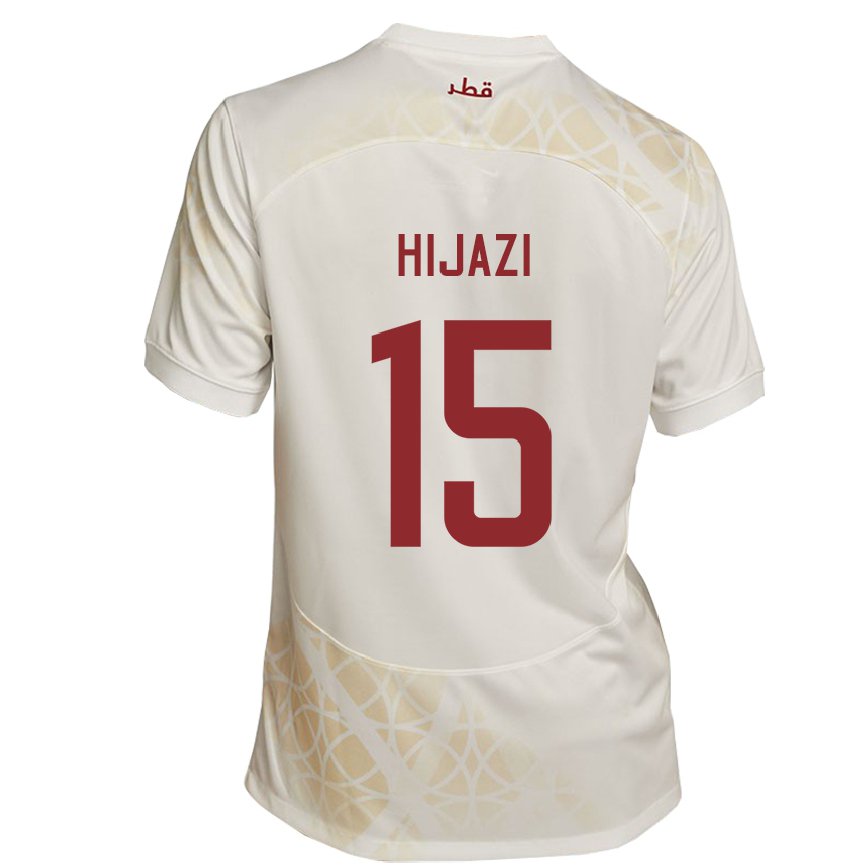 Hombre Camiseta Catar Asalet Hijazi #15 Beis Dorado 2ª Equipación 22-24