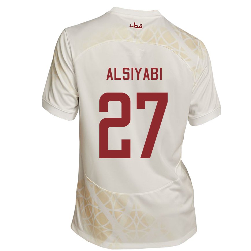 Hombre Camiseta Catar Nasra Alsiyabi #27 Beis Dorado 2ª Equipación 22-24