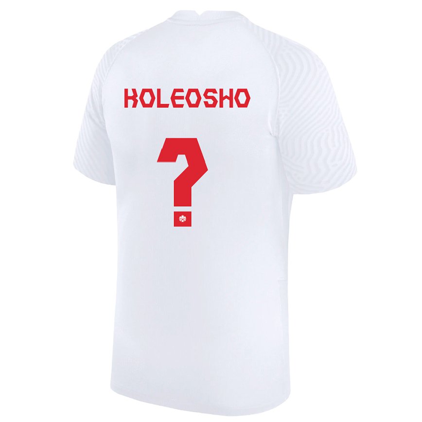 Hombre Camiseta Canadá Luca Koleosho #0 Blanco 2ª Equipación 22-24