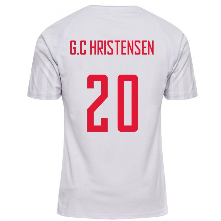 Hombre Camiseta Dinamarca Gustav Christensen #20 Blanco 2ª Equipación 22-24