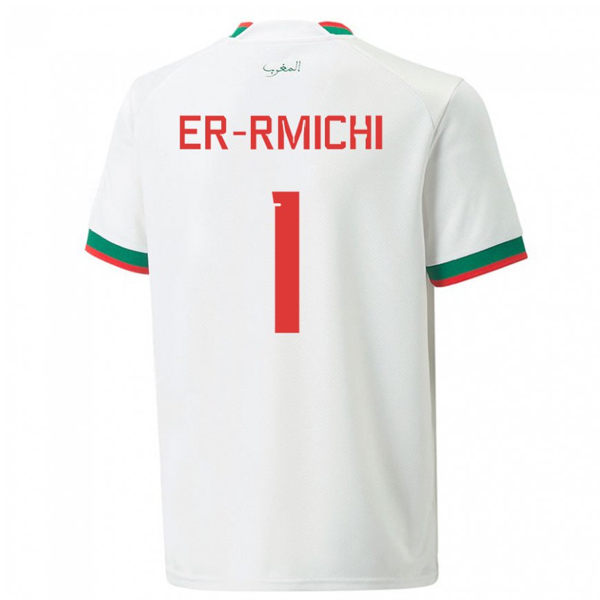 Hombre Camiseta Marruecos Khadija Er Rmichi #1 Blanco 2ª Equipación 22-24