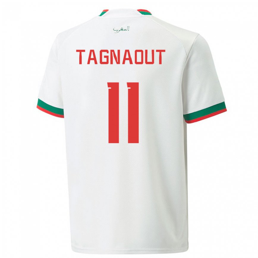 Hombre Camiseta Marruecos Fatima Tagnaout #11 Blanco 2ª Equipación 22-24