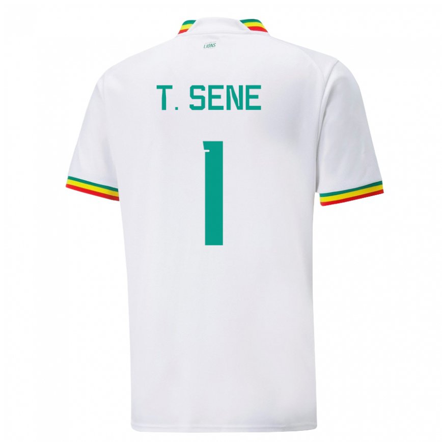 Mujer Camiseta Senegal Thiaba Gueye Sene #1 Blanco 1ª Equipación 22-24