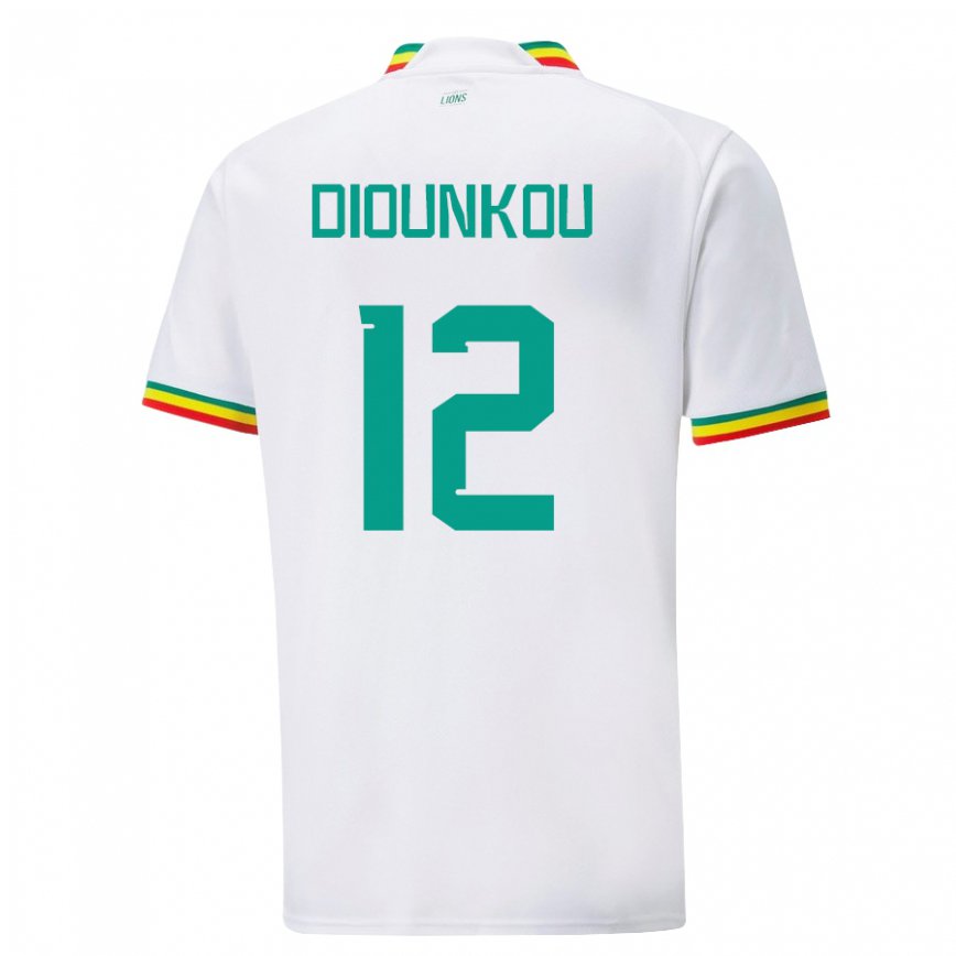 Mujer Camiseta Senegal Alpha Diounkou #12 Blanco 1ª Equipación 22-24